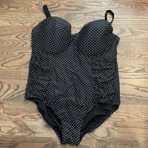 Black polka dot one piece